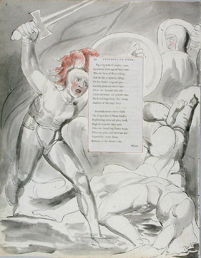 I Trionfi di Owen, disegno 90 da Le Poesie di Thomas Gray, 1797-98 da William Blake